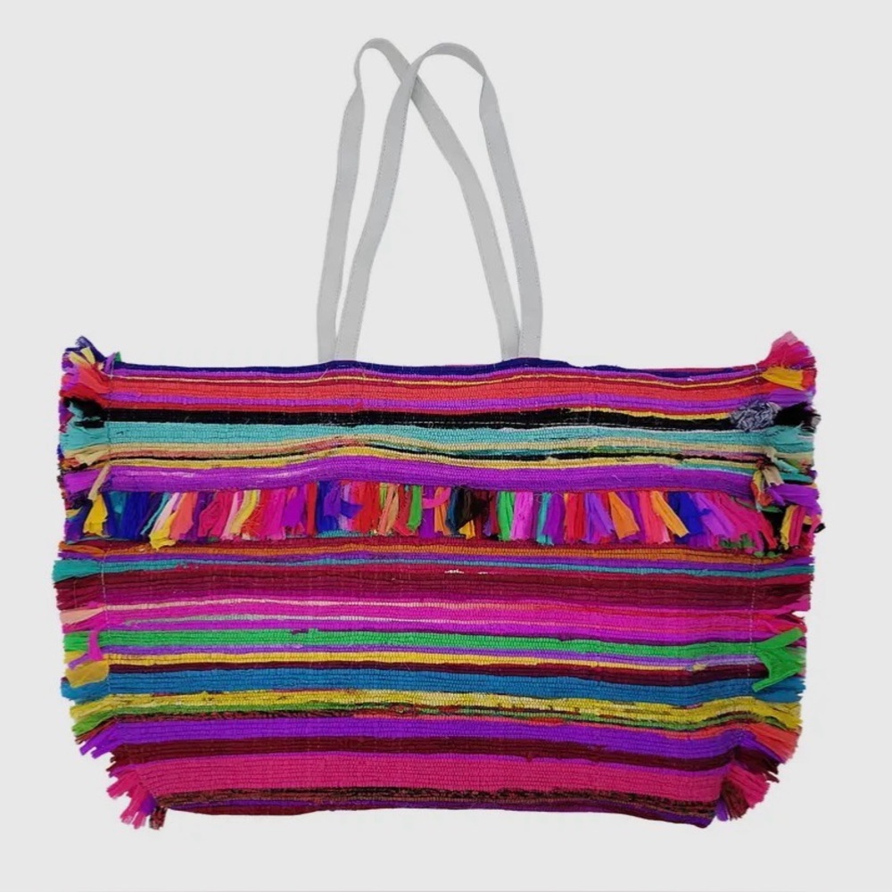 RAJ (black label) GUATEMALA 
Bright Rainbow Tote
NWT